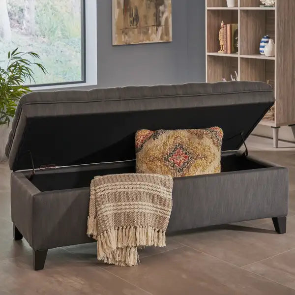 JULIANA Storage Ottoman: Stylish & Functional Furniture for Your Home - Minihomy