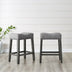 CoCo Upholstered Backless Saddle Seat Counter Stools 24" height Set of 2, Gray - Minihomy