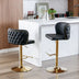 Black Swivel Bar Stools with Backrest - Adjustable Height, PU Leather, Set of 2 for Kitchen Island & Pub - Minihomy