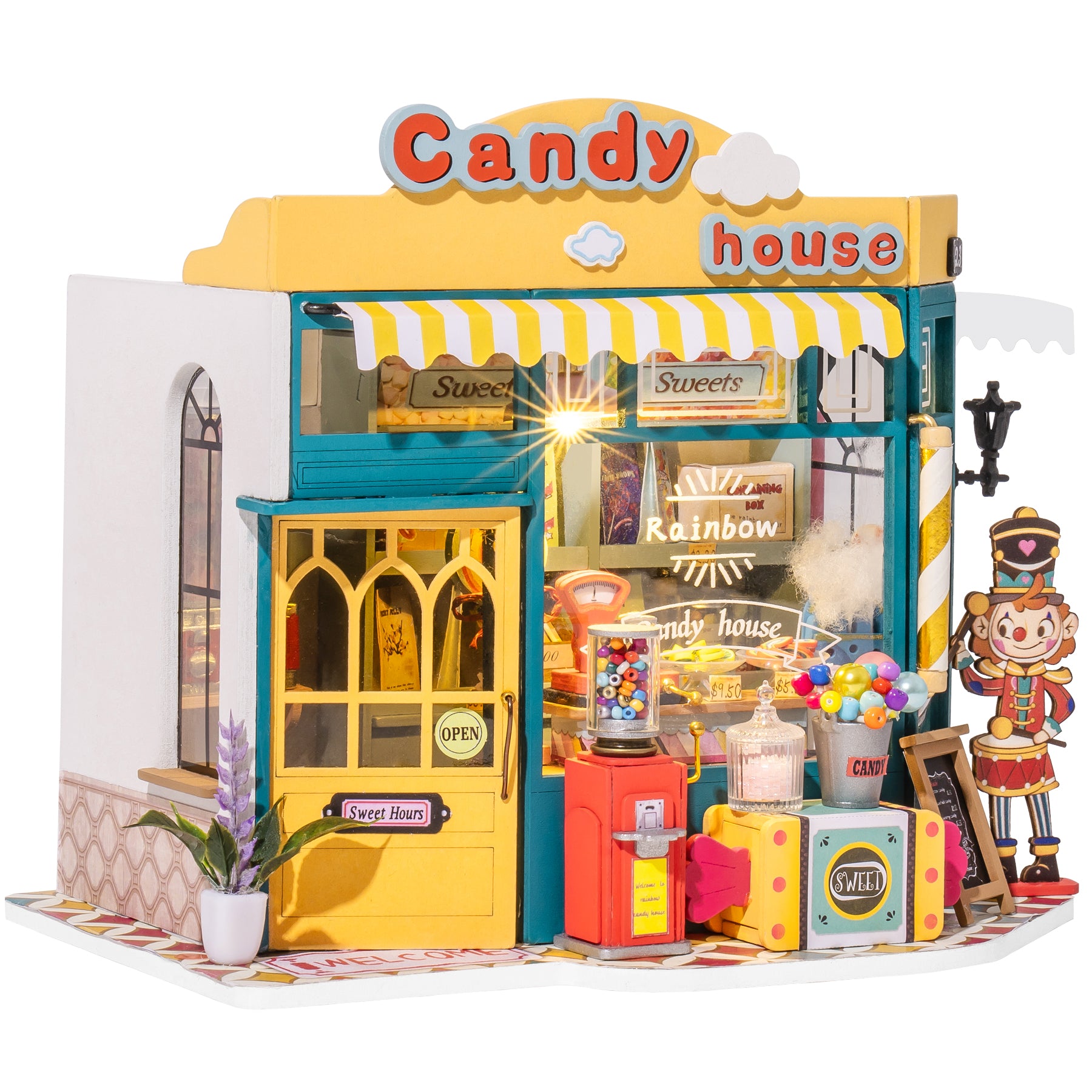Robotime Rolife Rainbow Candy House DIY Miniature House For Kids