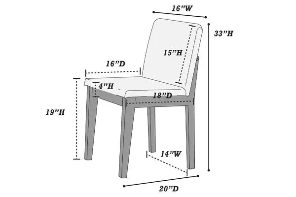 5 Piece Dark Walnut Dining Set with Beige Fabric Chairs - Rubberwood Veneer - Minihomy