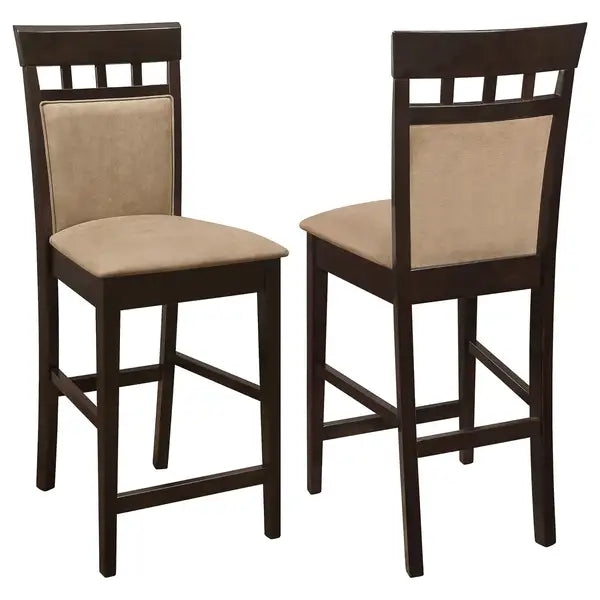 Beige & Cappuccino Counter Height Stools (Set of 2)