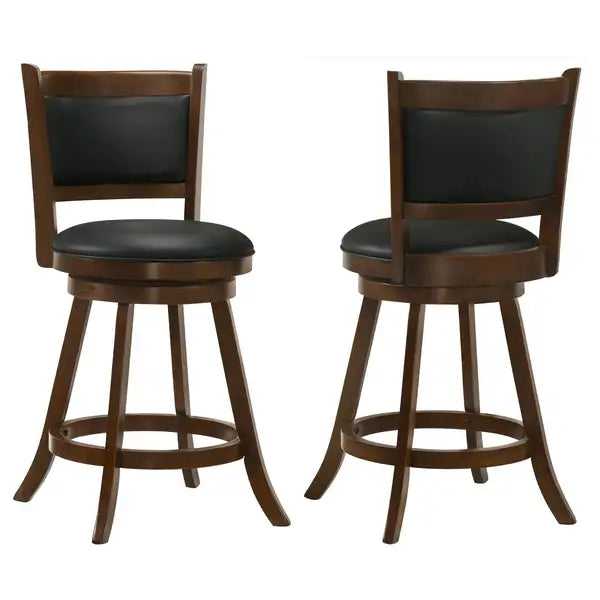 Chestnut & Black Wooden Swivel Stools (2-Pack)