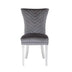 Eva Velvet Fabric Chair with Stainless Steel Legs - Gray - Minihomy