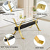 Modern Glass Dining Table with Gold Legs - 71"x35.4"x30" - Home & Office Desk 1105 - Minihomy