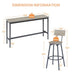 Industrial Bar Table Set with 3 Stools, Rustic Gray & Black, 63"L Kitchen Breakfast Table - Minihomy