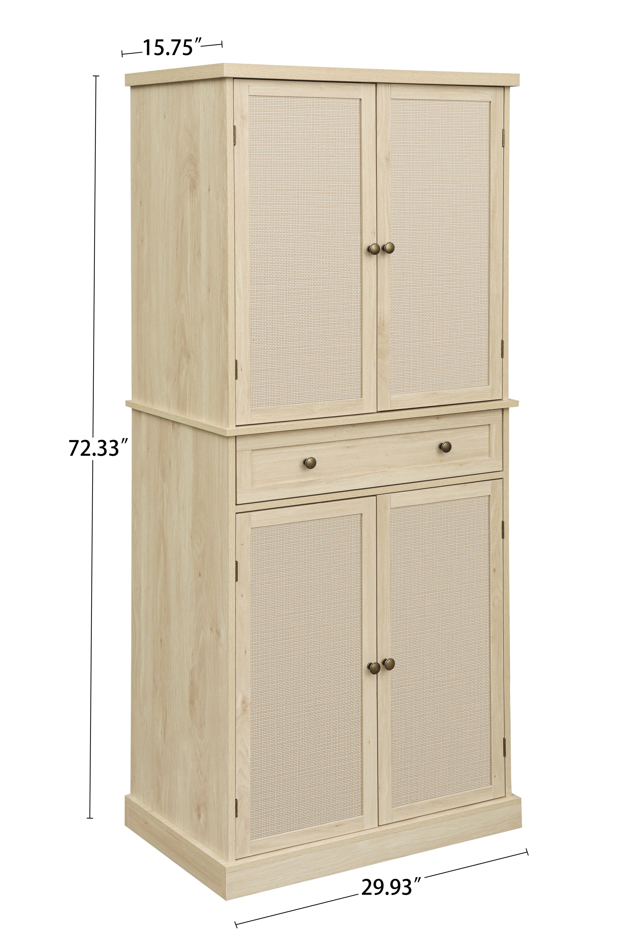 4 Door Storage Cabinet with Drawer & Adjustable Shelves