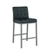 Modern Bar Stools, Set of 2, Black PU Leather with Metal Legs, Kitchen & Restaurant - Minihomy