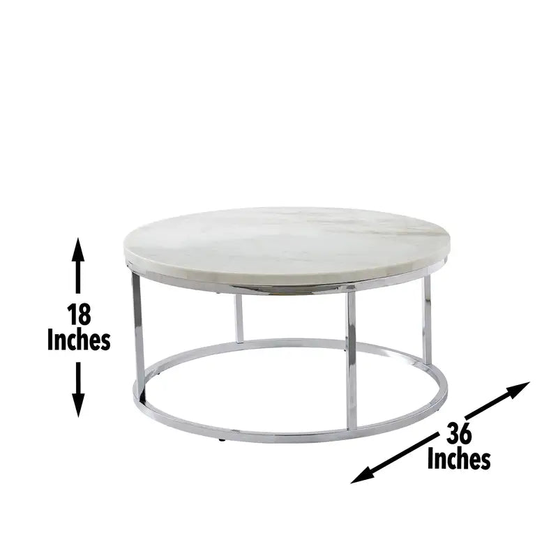 Round White Marble Echo Coffee Table