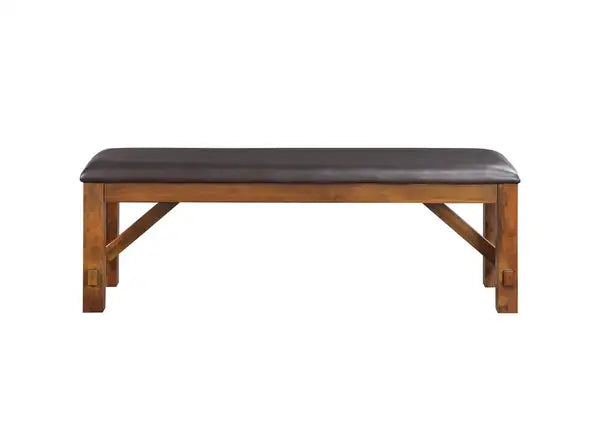 ACME Apollo Bench - Espresso PU & Walnut - 70004