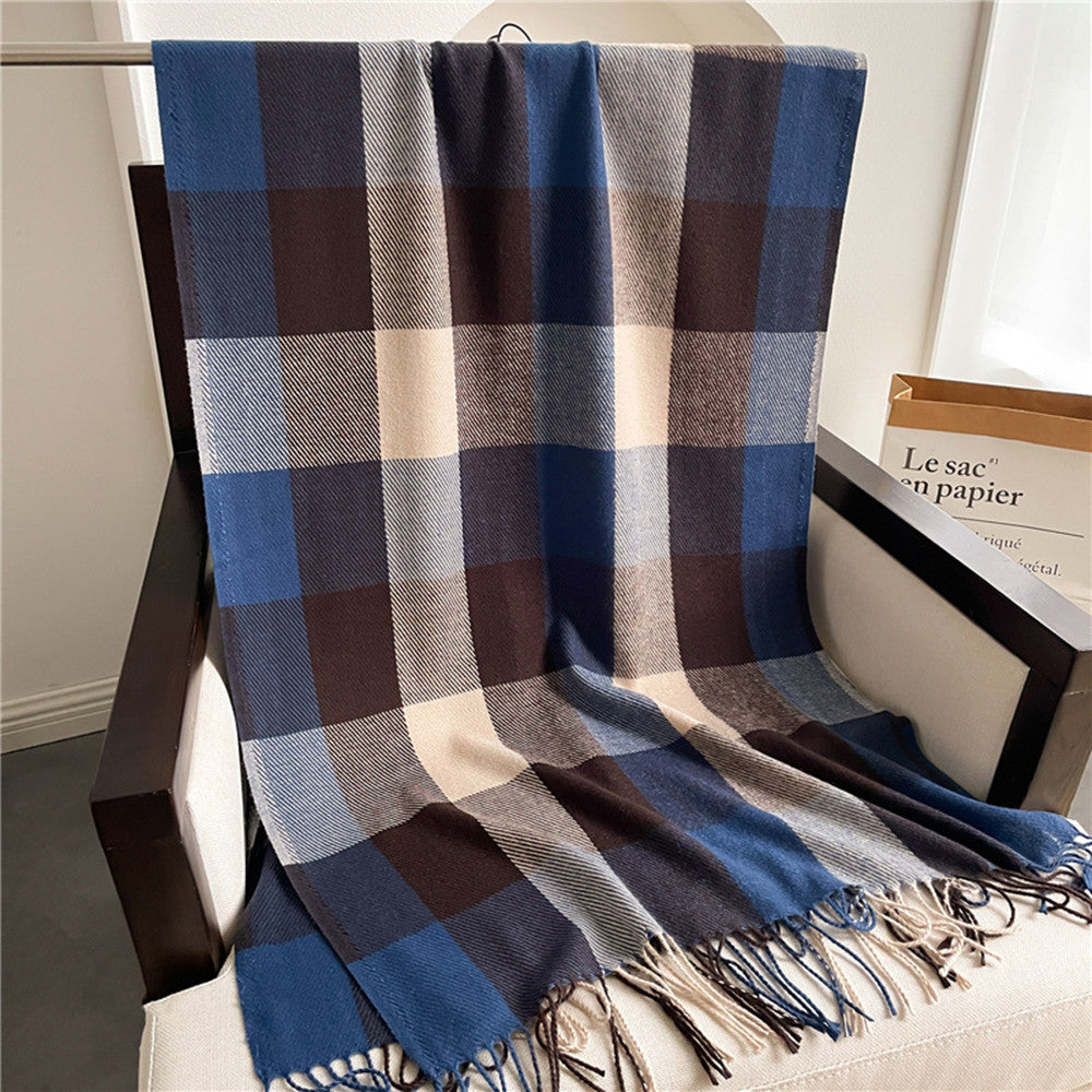 Men's and Women's Thickened Warm Plaid Scarves