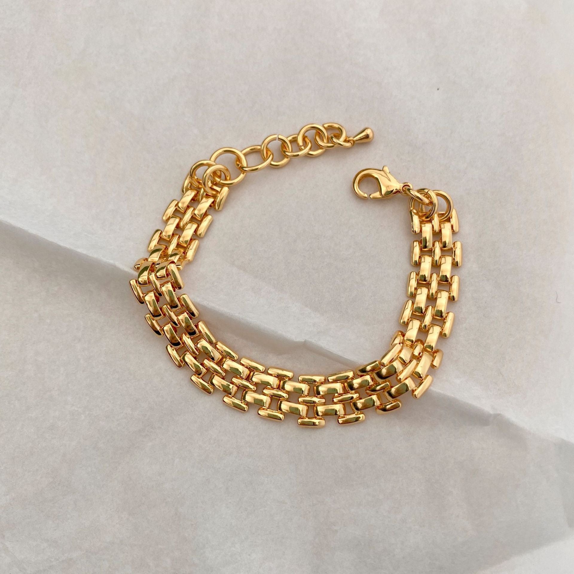 Titanium Steel 18K Gold Plating Woven Bracelet Necklace