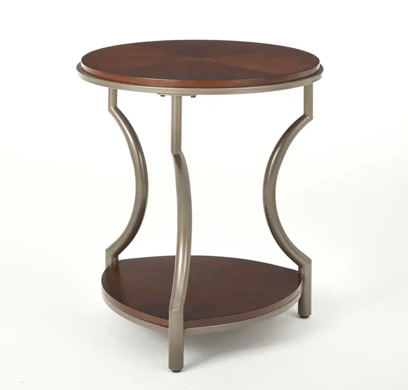 Miles Brown Round End Table