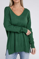 Garment Dyed Front Seam Sweater: Effortless Elegance for Everyday Chic