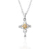 Cross Flower Pendant Necklace Catholic Faith Silver Necklace - Minihomy