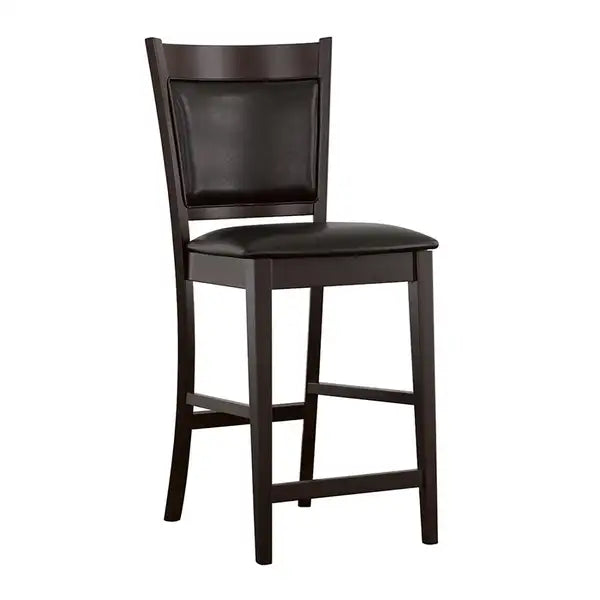 Black & Espresso Counter Height Stools (Set of 2)