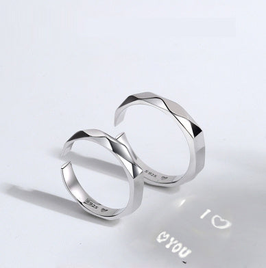 Sterling Silver Surprise Love Ring - Hidden Pattern Engagement Band