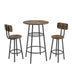 Bar Table Set with 2 Backrest Bar Stools & Partition - Minihomy