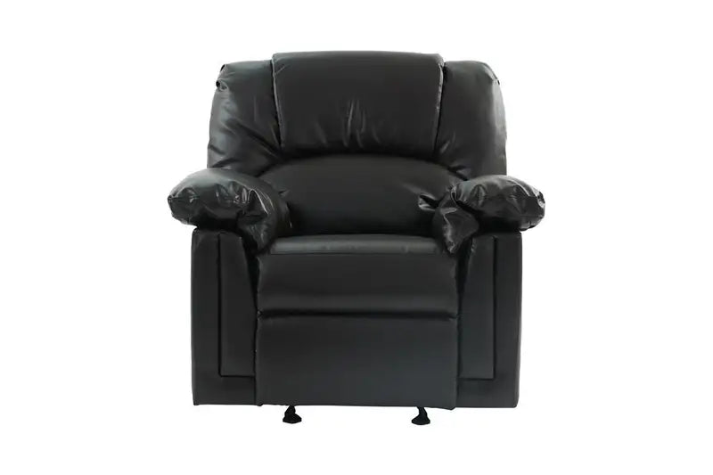 Black Bonded Leather Motion Recliner Glider Chair - Living Room Furniture