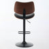 Black Leather Swivel Bar Stools, Mid Century Modern Adjustable Counter Height for Kitchen & Dining Room - 1 Chair - Minihomy