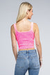 2-Way Neckline Washed Ribbed Cropped Tank Top - Minihomy