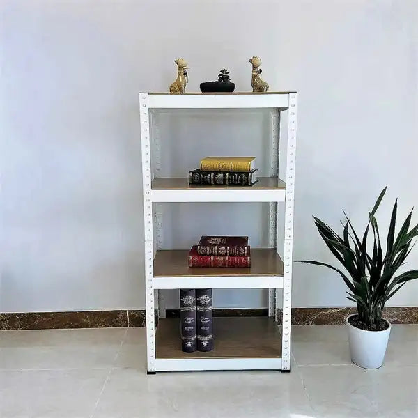 Heavy Duty 4-Tier Metal Storage Shelf - Garage, Warehouse, Kitchen - White