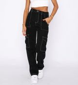 Cargo Pants For Women High Waisted Casual Pants Baggy Stretchy Wide Leg Streetwear