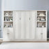 Full Size Murphy Bed with Storage - Self-Closing, Rustic White, Space-Saving for Guest Room, Home Office - Minihomy