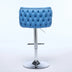 Blue Swivel Barstools Set of 2 - Adjustable Height, Chrome Base, Tufted PU Leather - Minihomy