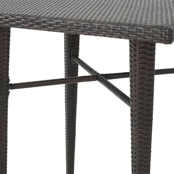 32 Inch Square Wicker Bar Table - Outdoor Patio Furniture - Minihomy