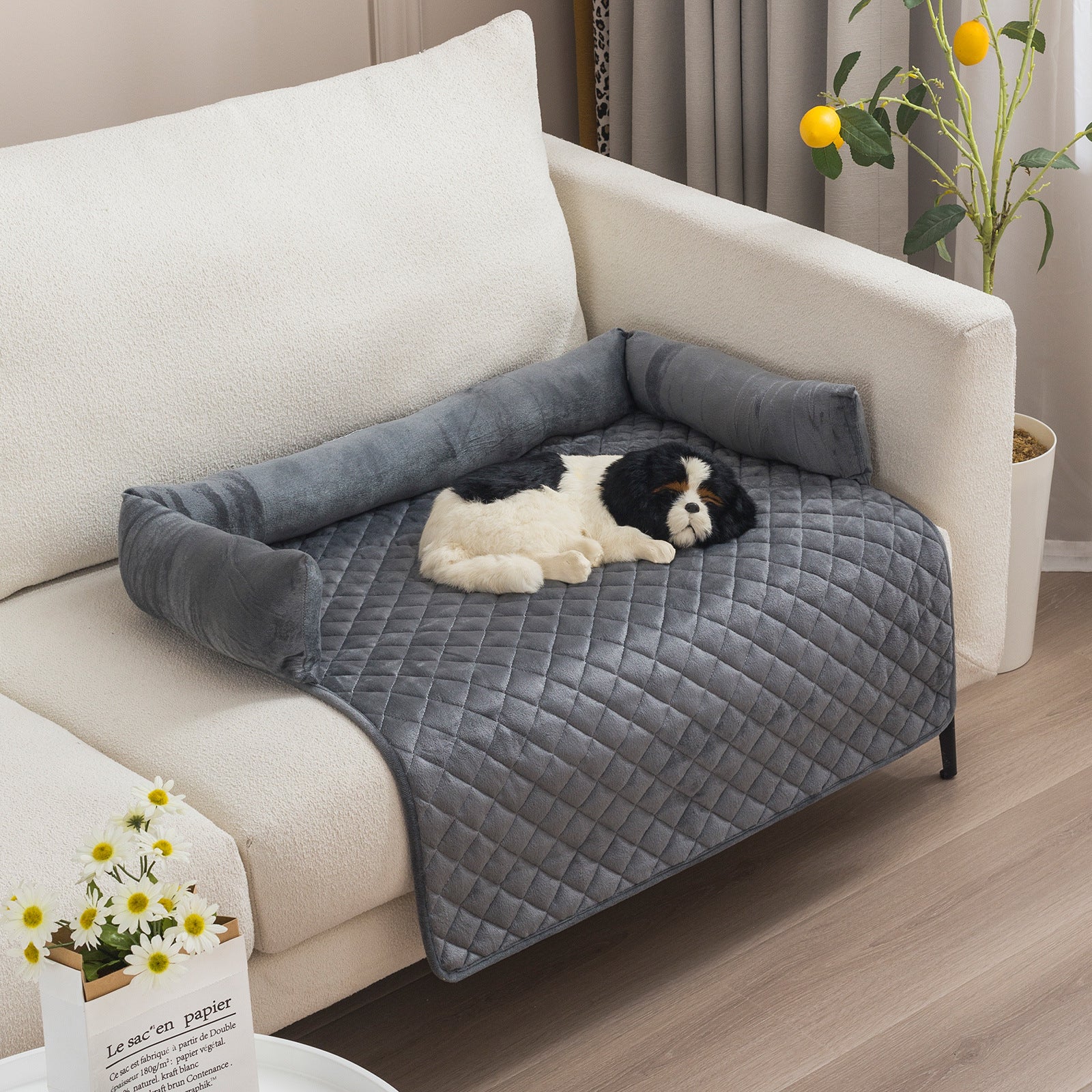 Warm and Cozy Pet Sofa Bed for Large Dogs - Furniture Protector and Cushion