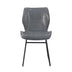 Gray Leather Dining Chairs (Set of 2) - High-Density Sponge, PU Kitchen Stools for Home - Minihomy