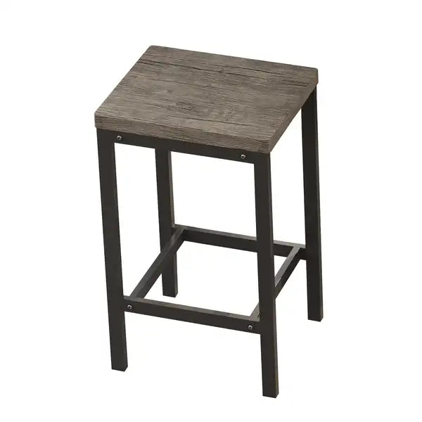 Brown Gray Kitchen Dining Table Set with 3 Stools - Modern Pub Table, Easy Assembly - Minihomy