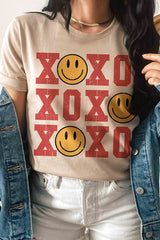 Plus Size - XOXO Happy Face Graphic T-Shirt