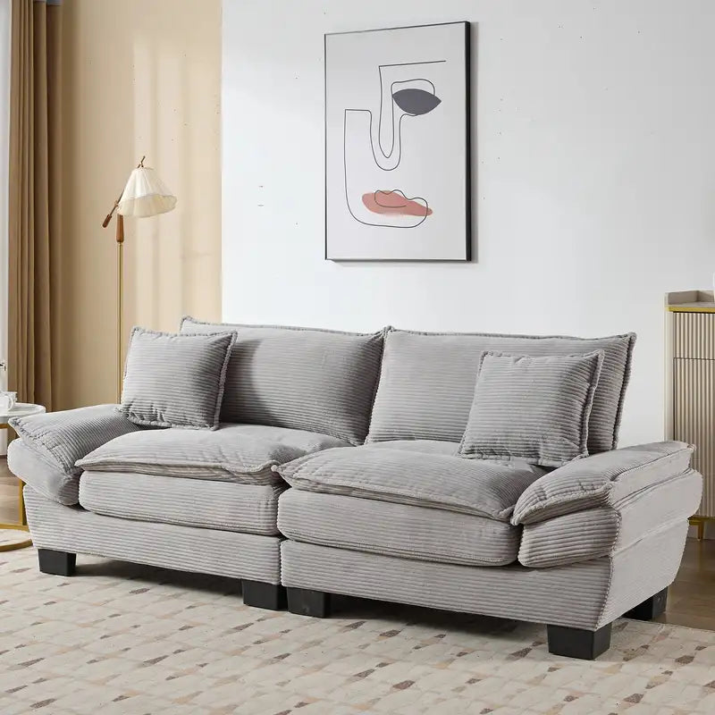 Comfy Corduroy Sofa Sleeper Loveseat - Deep Seat Couch for Living Room