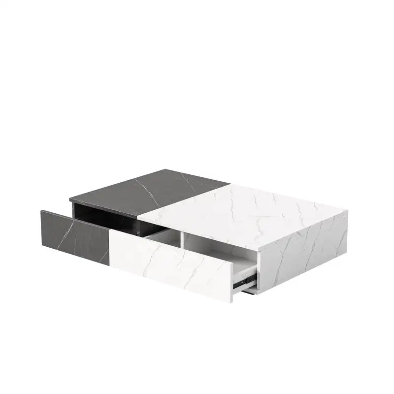 Black & White Coffee Table with Storage - Modern Design