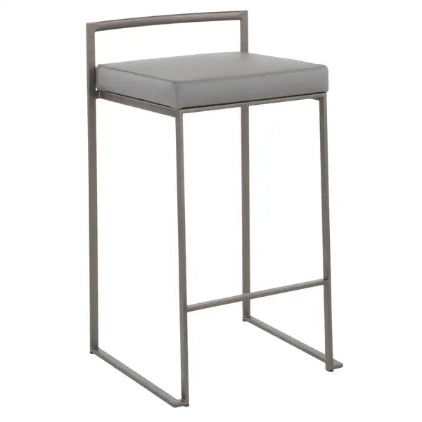 LumiSource Fuji 26" Industrial Metal Counter Stools (Set of 3)