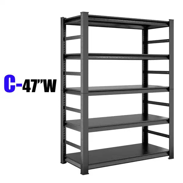 Heavy Duty 5-Tier Metal Shelving Unit - Adjustable Storage Rack for Garage & Kitchen (72x47.2x23.6")