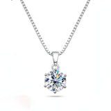 925 Silver Inlaid Round Moissanite Necklace - Minihomy