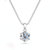 925 Silver Inlaid Round Moissanite Necklace - Minihomy