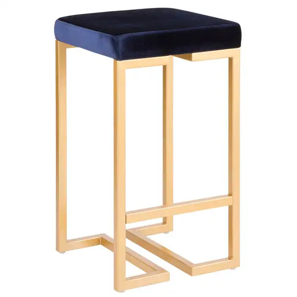 LumiSource Midas Gold Velvet Counter Stools (Set of 2) - 26"