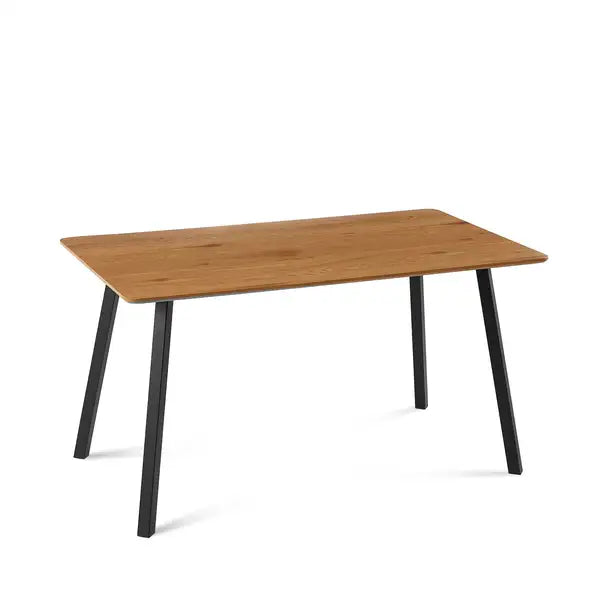 Modern Rectangle Dining Table - Wooden Top & Metal Frame - MDF Construction