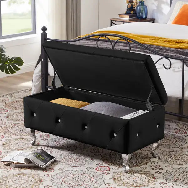 Flip Top Storage Bench with Padded Seat - 250lb Capacity