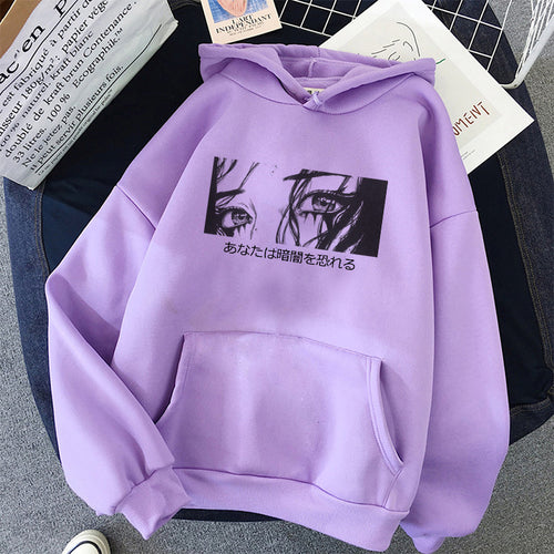 Women's Hoodie Anime Crying Girl Sweatshirt