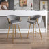 2-Pack 30 Inch Bar Stools, Velvet Seat, Chrome Base & Golden Legs - Gray - Minihomy