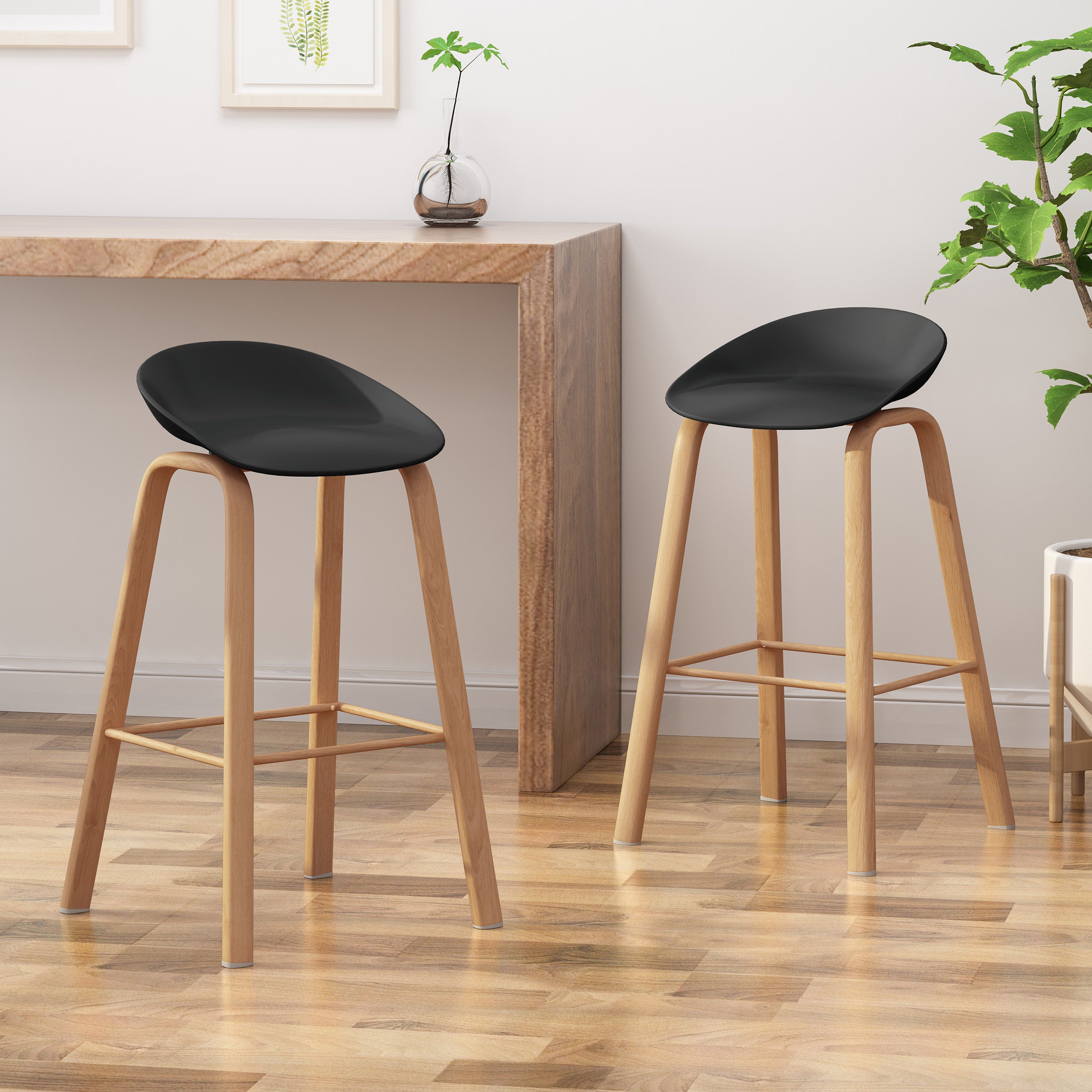 2-Piece Barstool Set - Modern Kitchen Counter Stools