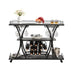 Industrial Bar Cart Kitchen Bar&Serving Cart for Home with Wheels 3 -Tier Storage Shelves - Minihomy