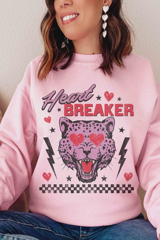 Plus Size - Heart Breaker Leopard Sweatshirt