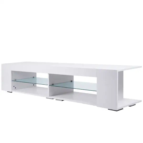 Modern LED TV Stand with Storage | High Gloss Entertainment Center