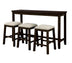 4-Piece Rustic Counter Height Dining Set with Stools & Socket - Brown - TOPMAX - Minihomy